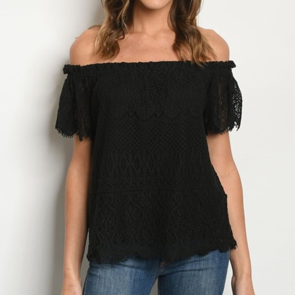 GIRLY & FLIRTY WHITE LACE OFF SHOULDER TOP - Picture 4 of 8